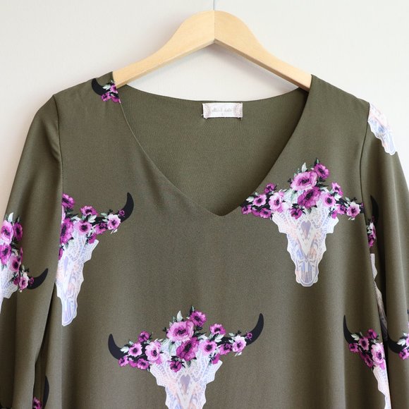 Altar'd State Bull Head Floral Summer Tunic Dress - Picture 4 of 16